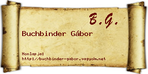 Buchbinder Gábor névjegykártya